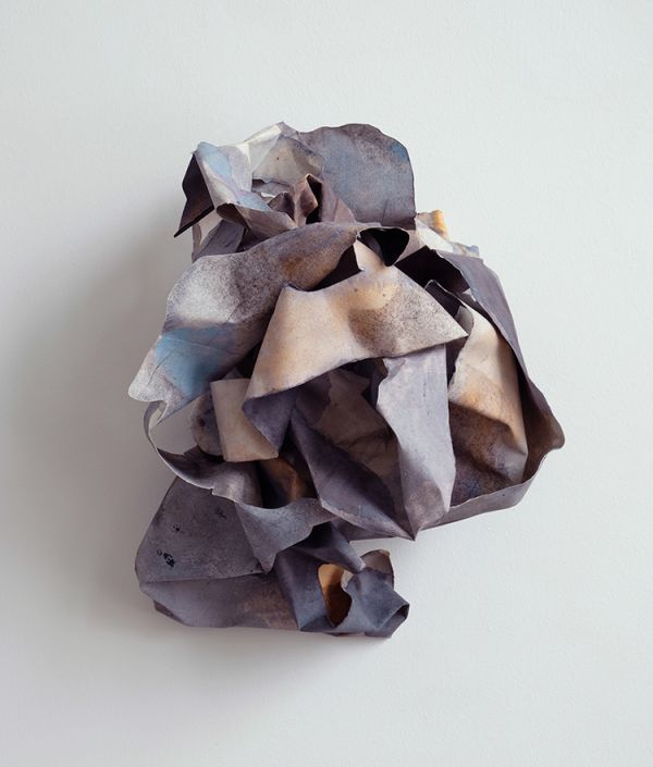 lilac, 2018, egg tempera on paper, 35 x 26 x 20 cm